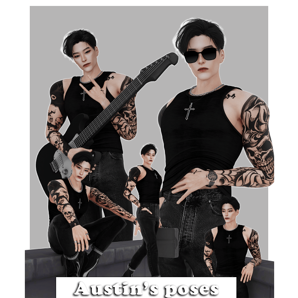 Alpha Austin poses by simmer_creator - The Sims 4 Custom Content