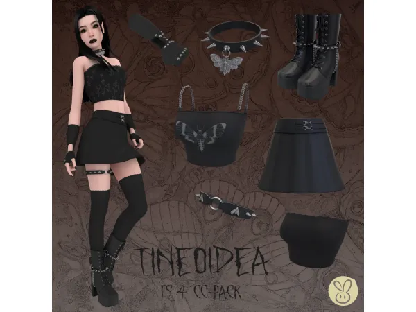 Alpha Punk rock leather jacket with studs by Garfiel - The Sims 4 Custom Content