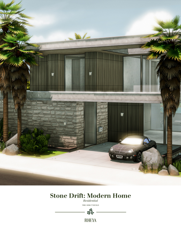 Alpha Stone Drift House by simsfinds - The Sims 4 Custom Content