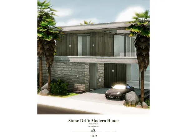 Alpha Stone Drift House by Rheya28 - The Sims 4 Custom Content
