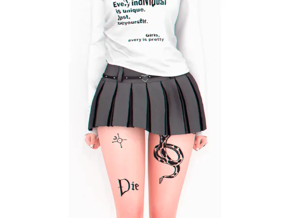 Alpha Untouchable Pleated Skirt - The Sims 4 Custom Content