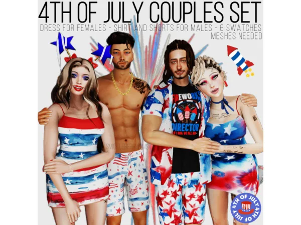 Mix Forth of July Couples Set by SmickleBerrySims - The Sims 4 Custom Content