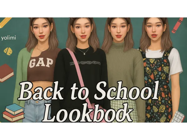 Maxis Match Back to School Lookbook by yolimi - The Sims 4 Custom Content