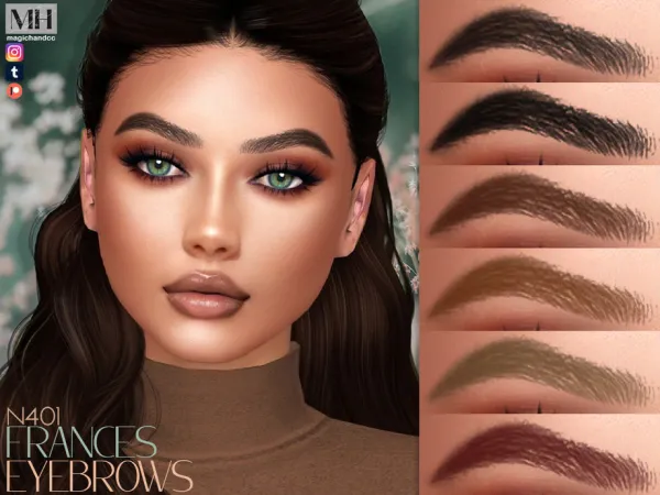 Alpha Frances Eyebrows N401 - The Sims 4 Custom Content