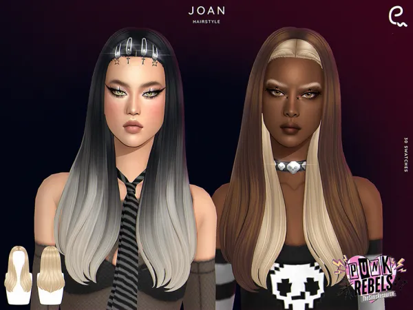 Maxis Match Punk Rebels Joan Hairstyle by Enriques4 - The Sims 4 Custom Content