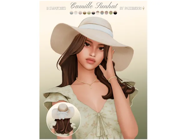 Maxis Match camille sunhat by passiberri - The Sims 4 Custom Content
