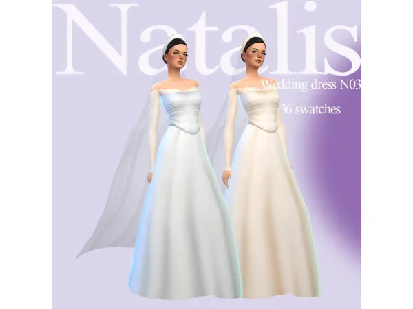 Alpha Wedding dress by Natalis - The Sims 4 Custom Content