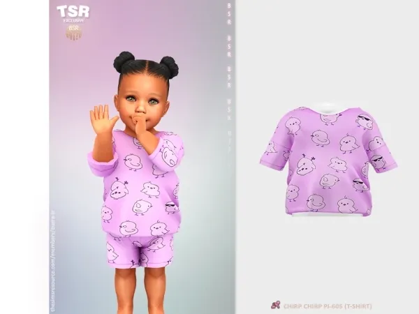 Mix InfantF CHIRP CHIRP PJ 605 (T SHIRT) BD1542 - The Sims 4 Custom Content