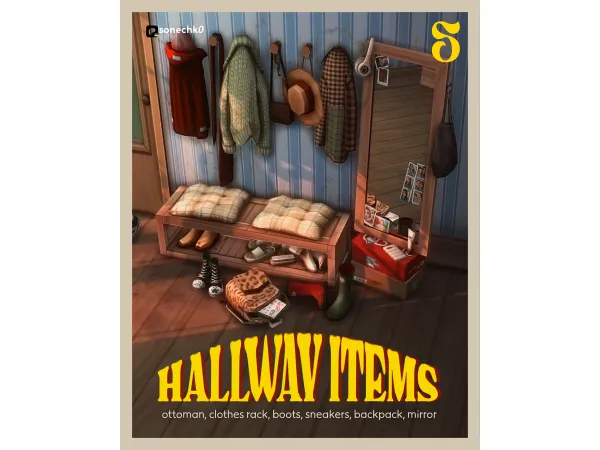 Maxis Match HALLWAY ITEMS by sonechk0 - The Sims 4 Custom Content