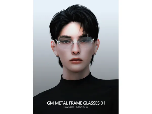 Alpha [RONA] GM Metal Frame Glasses 01 - The Sims 4 Custom Content