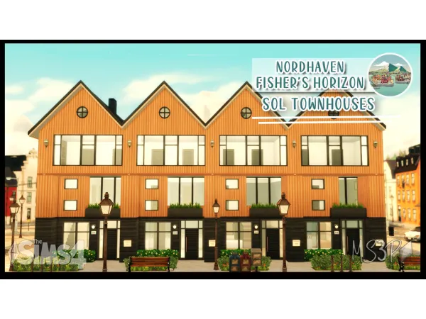 Maxis Match Sol Townhouses Nordhaven by MS3P - The Sims 4 Custom Content