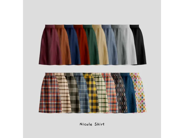 Mix Nicole Skirt by daisy pixels - The Sims 4 Custom Content
