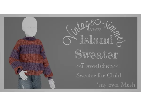 Alpha Island sweater simmer by by vintage - The Sims 4 Custom Content