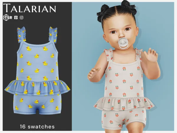 Maxis Match Charlotte Romper (Infant) by talarian - The Sims 4 Custom Content