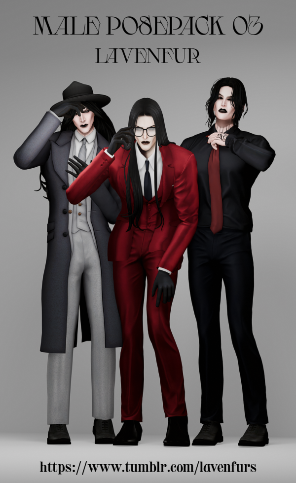 Alpha MALE POSEPACK 03 by lavenfur - The Sims 4 Custom Content
