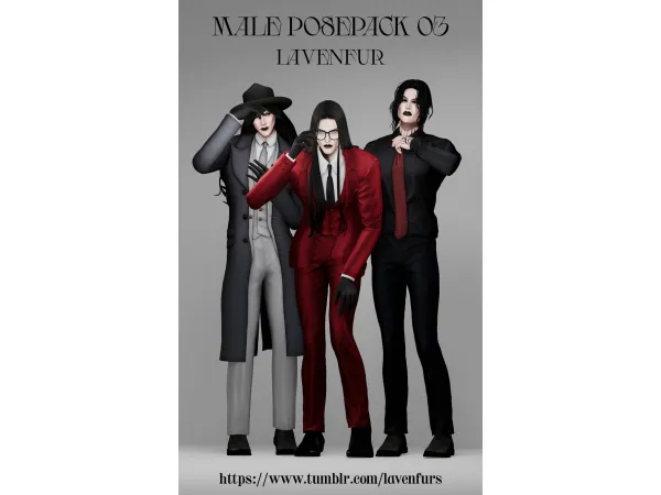 Alpha MALE POSEPACK 03 by LAVENFUR - The Sims 4 Custom Content