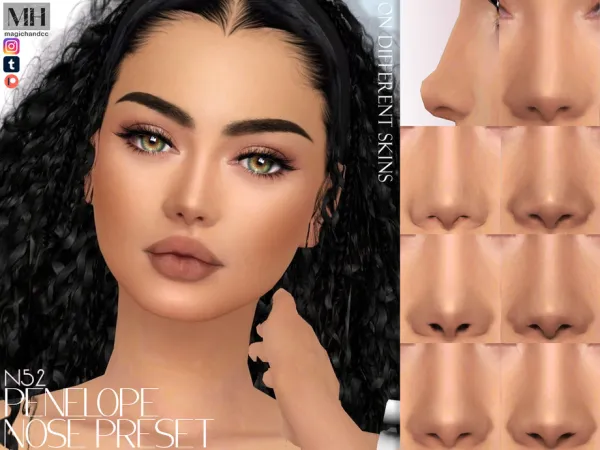Alpha Penelope Nose Preset N52 - The Sims 4 Custom Content