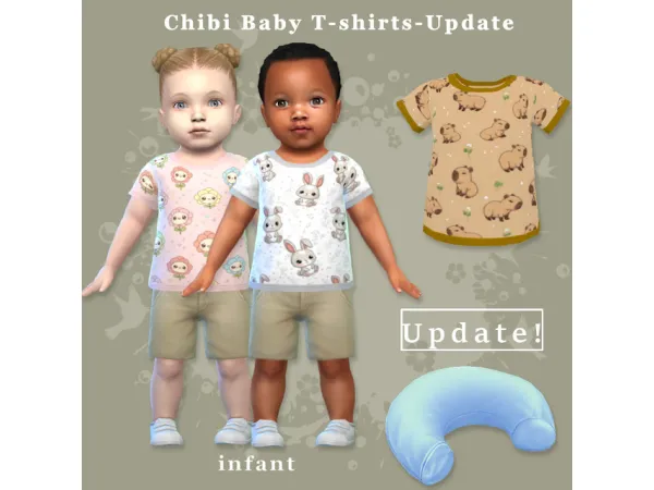 Alpha Baby T shirts Chibi Update by GM_Gabrielasims - The Sims 4 Custom Content