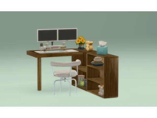 Alpha Le Corbusier LC16 Desk and Bookcase by Orangalia_73 - The Sims 4 Custom Content