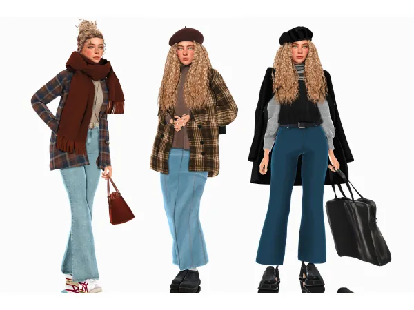 Alpha Winter looks for your uni students by wannabe - The Sims 4 Custom Content