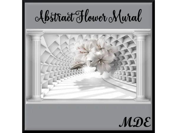 Alpha Abstract Flower Mural by MDEMDE - The Sims 4 Custom Content