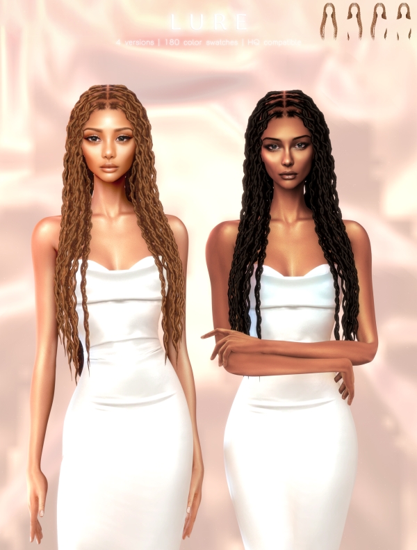 Alpha Lure Hairstyle by greenteahoney - The Sims 4 Custom Content