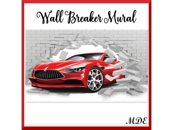 Alpha Wall Breaker Mural by MDEMDE - The Sims 4 Custom Content