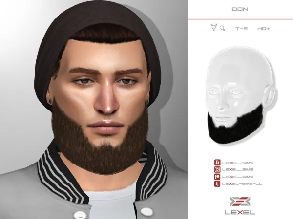 Alpha Don beard style by LEXEL_sims - The Sims 4 Custom Content