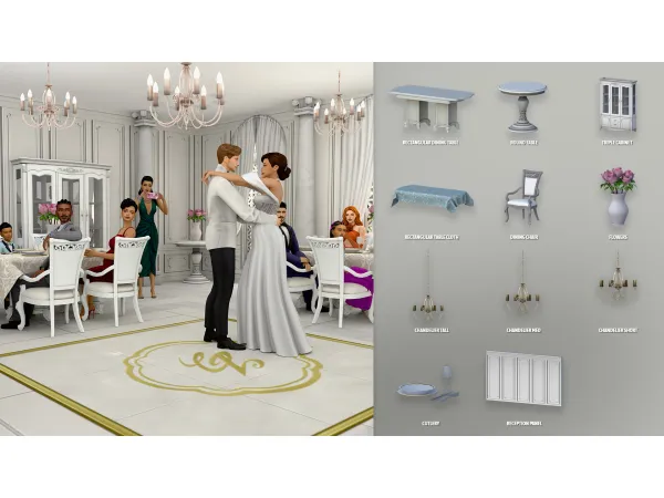 Maxis Match Le Jardin Wedding reception 1 by Modco Studios - The Sims 4 Custom Content