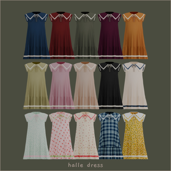 Maxis Match Halle Dress Tiny Daze Set by simsfinds - The Sims 4 Custom Content