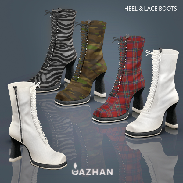Alpha [HEEL LACE BOOTS] by simsfinds - The Sims 4 Custom Content