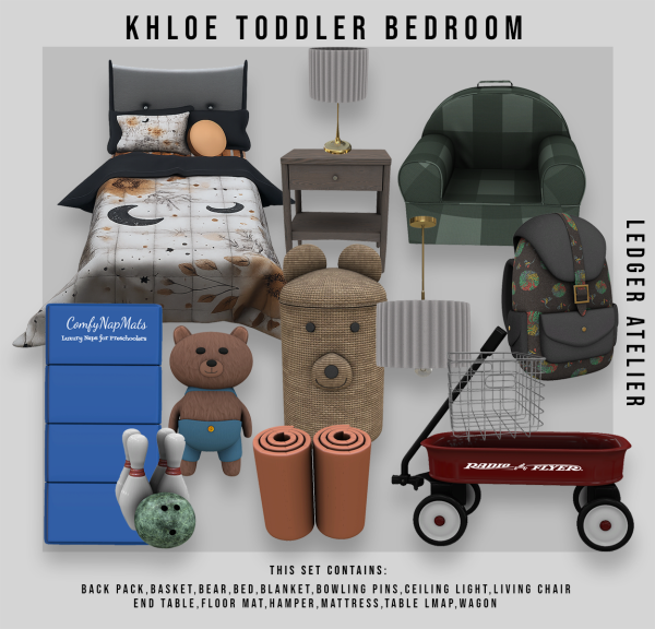 Alpha Khloe Toddler Bedroom (Atelier Tiers) by ledger_atelier - The Sims 4 Custom Content