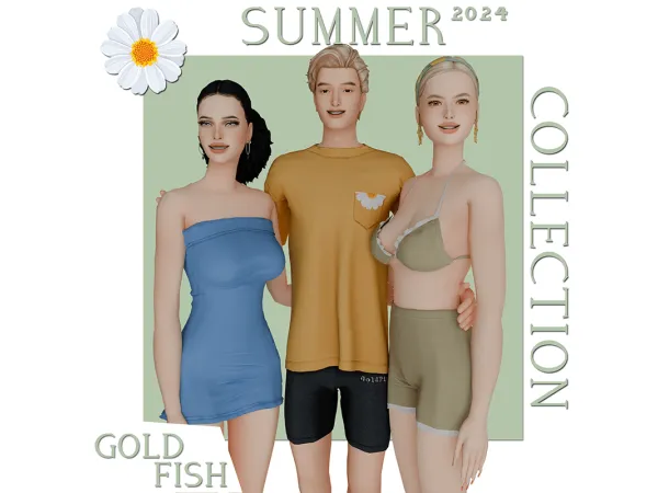 Alpha Summer clothing collection for CF by GoldFishSims - The Sims 4 Custom Content