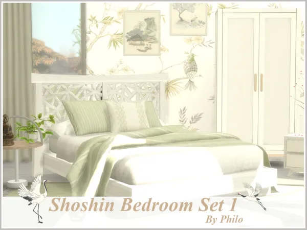 Maxis Match Shoshin Bedroom Set ( Part 1 ) by philo - The Sims 4 Custom Content