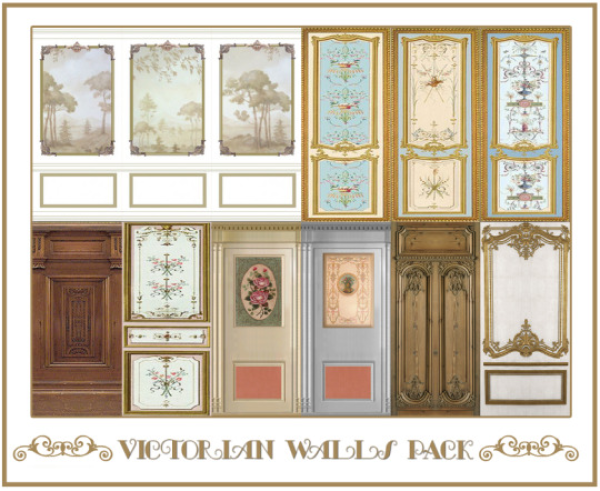 Maxis Match Lost Victorian Walls Pack from Sims 4 Designs by simsfinds - The Sims 4 Custom Content