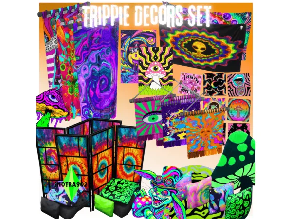 Alpha Trippie Decors Set by Snotra902 - The Sims 4 Custom Content