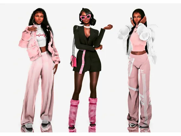 Alpha Autumn looks with a pink accent by wannabe - The Sims 4 Custom Content