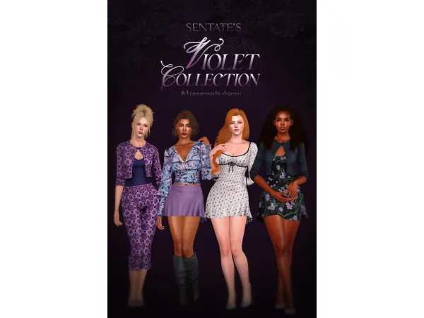 4t3 elvgreen sentate violet collection by elvgreen - The Sims 3 Custom Content
