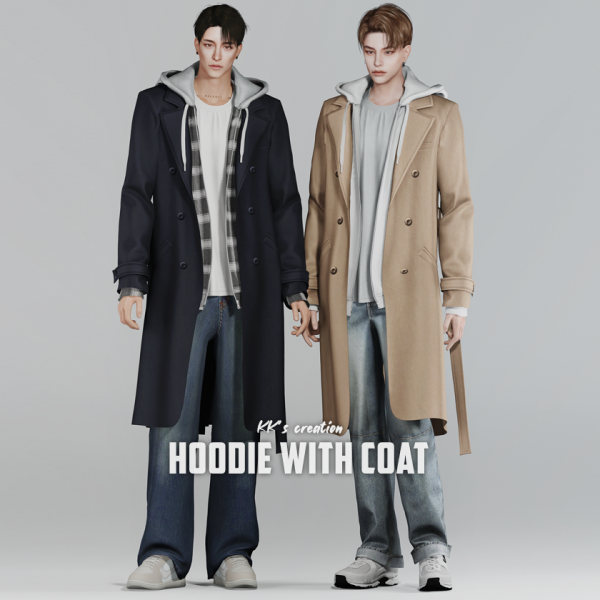 Alpha [KK] Hoodie with coat by simsfinds - The Sims 4 Custom Content
