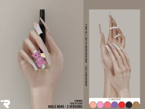 Alpha AF NAILS N045 V1 - The Sims 4 Custom Content
