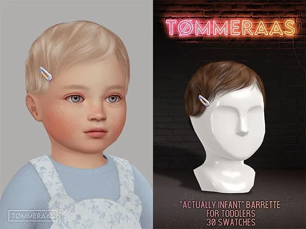 Alpha Tu00d8MMERAAS Actually Infant Barrette for Toddlers (120) - The Sims 4 Custom Content