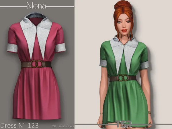Alpha Dress_123 by Mona - The Sims 4 Custom Content