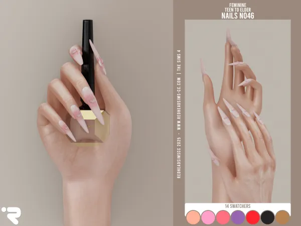 Alpha AF NAILS N046 - The Sims 4 Custom Content