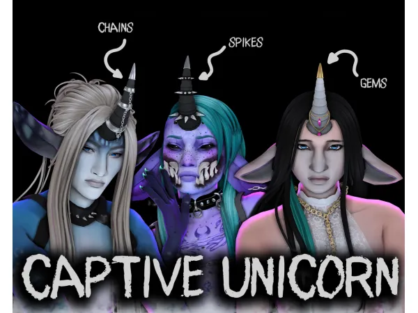 Alpha Captive Unicorn Set by OccultRadio - The Sims 4 Custom Content