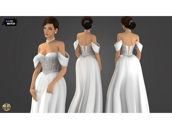 Maxis Match Le Jardin 2 P1 Dress by Modco Studios - The Sims 4 Custom Content
