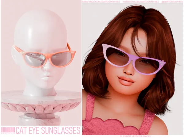 Mix Cat Eye Sunglasses by simtographies - The Sims 4 Custom Content