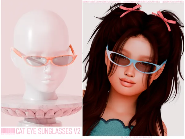 Mix Cat Eye Sunglasses V2 by simtographies - The Sims 4 Custom Content