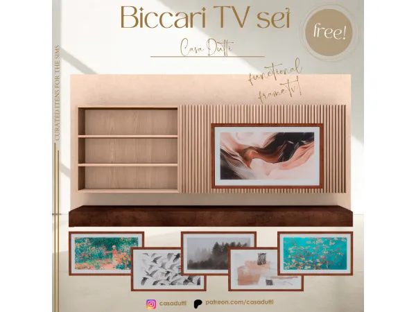 Alpha Biccari TV set - The Sims 4 Custom Content