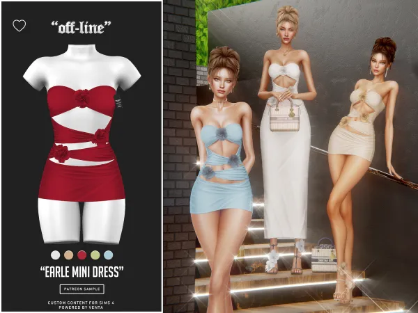 Alpha Off Line Earle Mini Dress Sample - The Sims 4 Custom Content