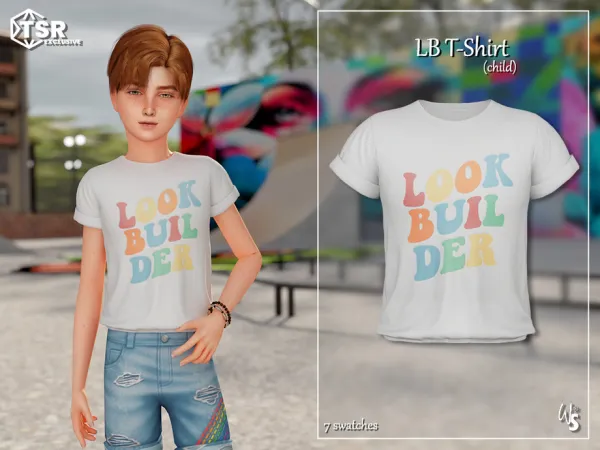 Alpha [LookBuilder] LB T Shirt for child - The Sims 4 Custom Content